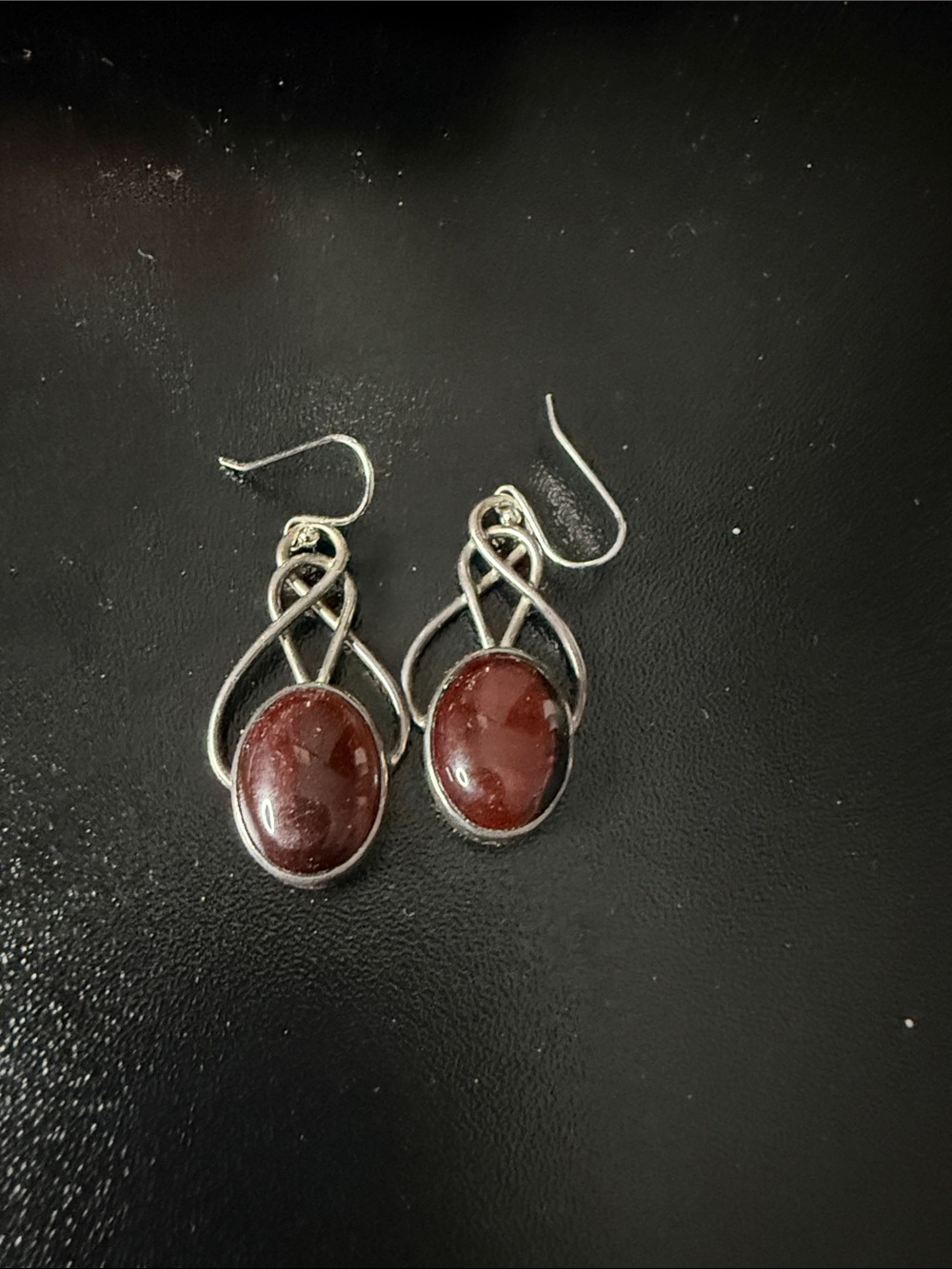 Silver Tiger Eye Drop Earrings